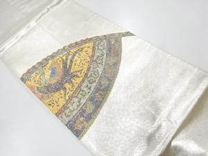 アンティーク　螺鈿孔雀模様袋帯（材料）
